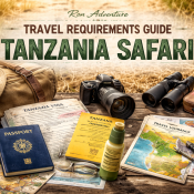 Travel documents needed for Tanzania safari including passport, visa paperwork, insurance papers, and travel essentials arranged for safari preparation